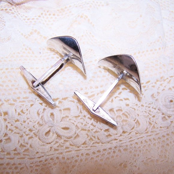 Signed Jenni Sterling Silver "Thumbprint" Cufflinks - Picture 6 of 9